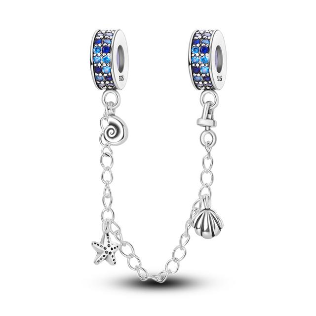 Nový 925 Sterling Silver Sparkling Pav éCrown O Tree Bezpečnostní řetízek Přívěsek Korálky Temperament Náramek Ženy Šperky Dárek