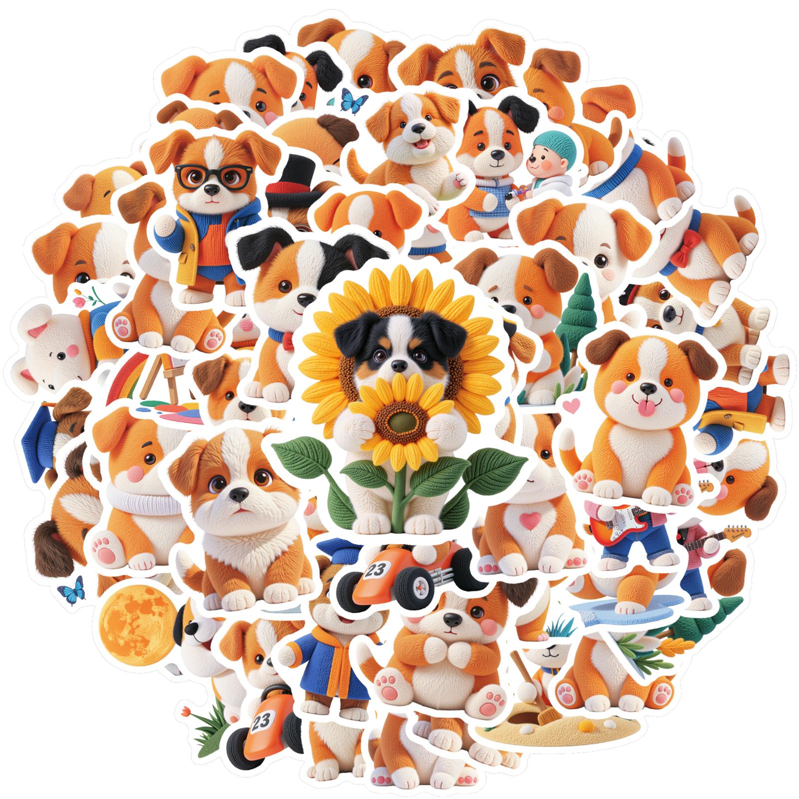 35pcs-100pcs Playful Puppy Stickers Cartoon Cartoon Teacher Reward Stickers  Stickers  For Guitar DIY  Skateboard