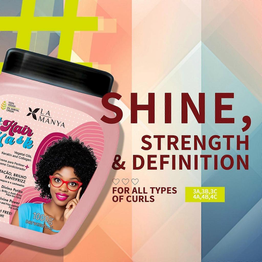 Super Lockige Haarkur - Hydriert, Beseitigt Frizz 2 IN 1 Pflegende Behandlung und Leave-in Stylingcreme