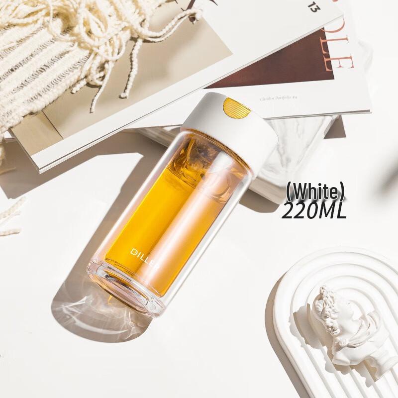 Diller Magnetic Double-Layer Glass Tea Cup