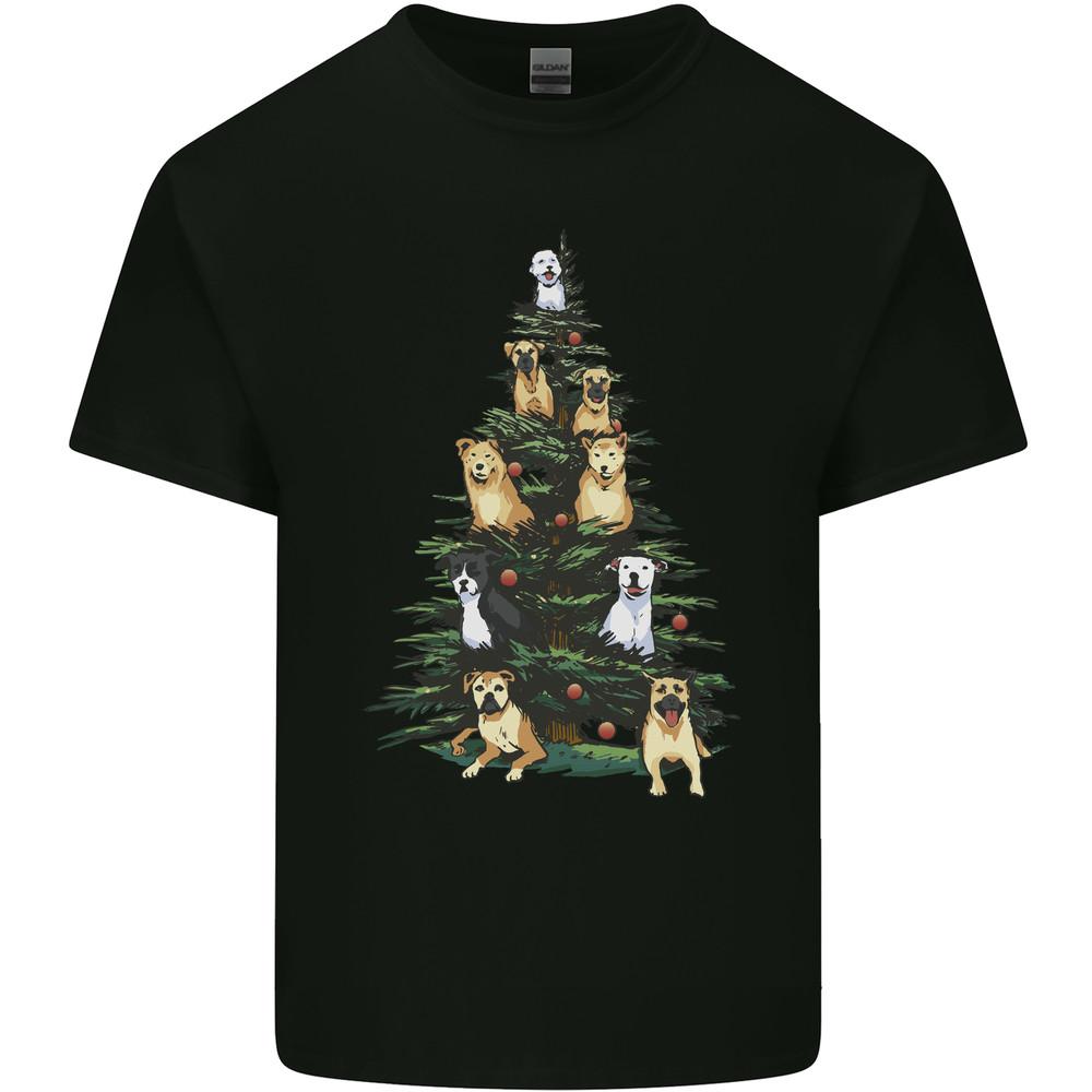 Funny Dog Christmas Tree Mens Light Cotton T-Shirt Unisex T-Shirt M