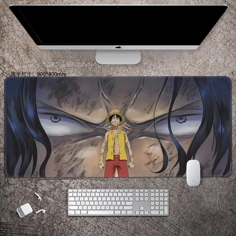 Animation Office Luffy Roronoa Zoro E-sports Gaming Table Mat ONE PIECE Leather Mouse Pad Boys Oversized Computer Keyboard Pad