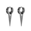 1Pair Silver/Black Titanium Steel Piercing Earring Triangle Geometric Korea Punk Jewelry Men's and Women's Jewelry