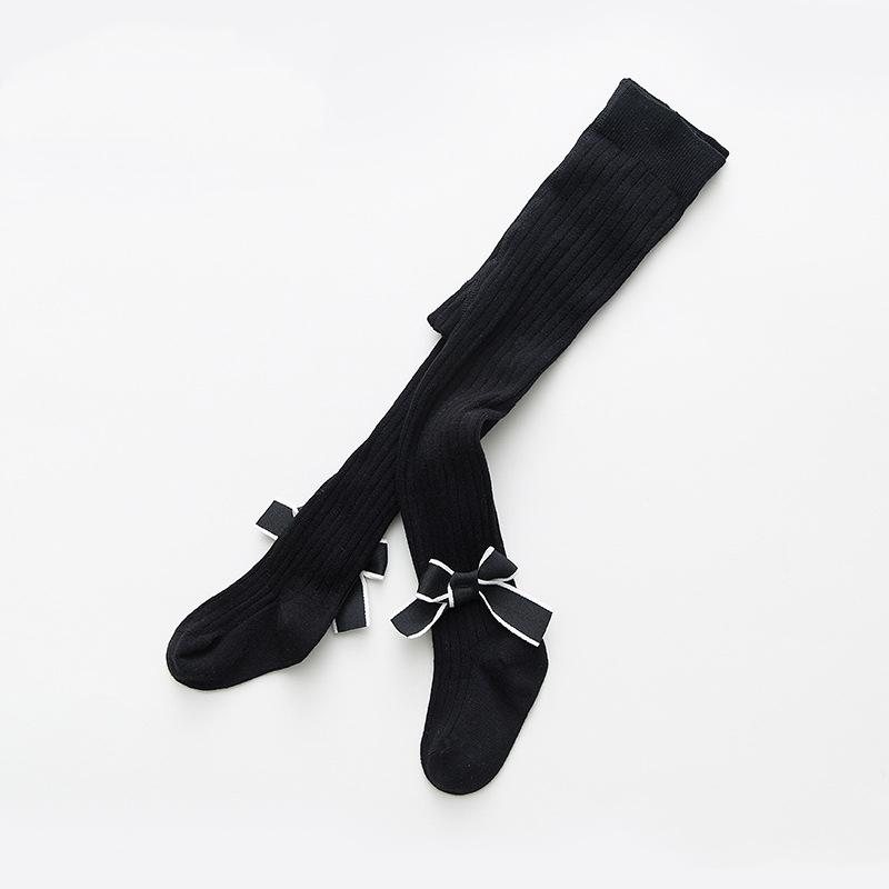 Girls Bowknot Pantyhose Fall Cotton Knit Infant Stocking Sweet Lolita Style Children Pantyhose Baby Autumn Spring Tights 1-10years