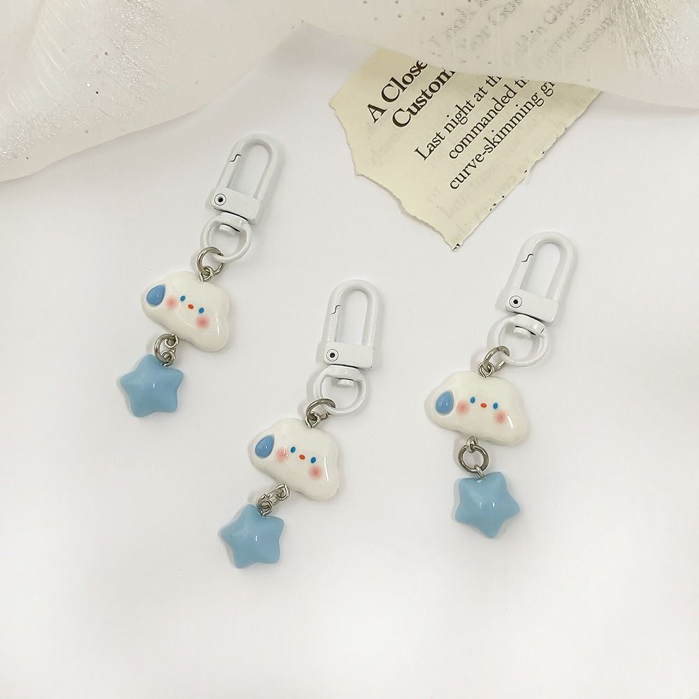 Handbag Pendant Cloud Cloud Blue Star Key Chain Blue Star Cartoon Cartoon Cute Plastic Cement Girls Gifts