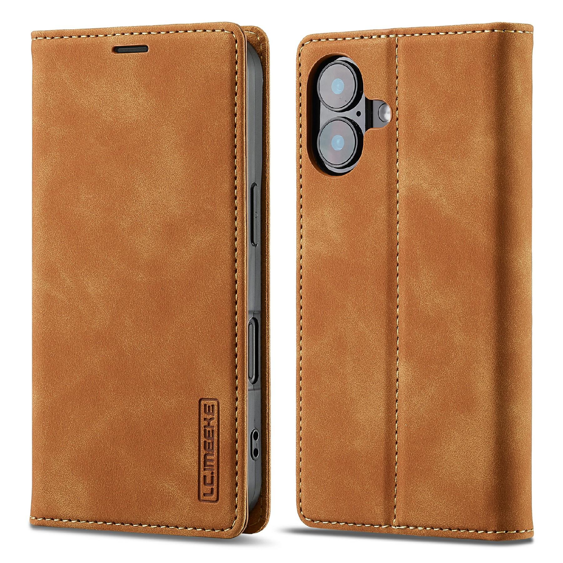 LC.IMEEKE Чехол-кошелек для iPhone 17 из микрофибры и кожи A