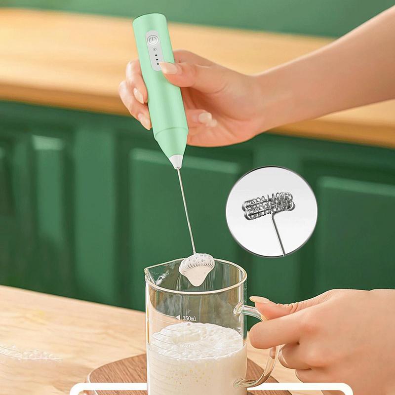 Milk Frother Rechargeable Handheld Frother Removable Kitchen Gadgets Reusable Baking Tool for Home Restaurants Coffee Shop