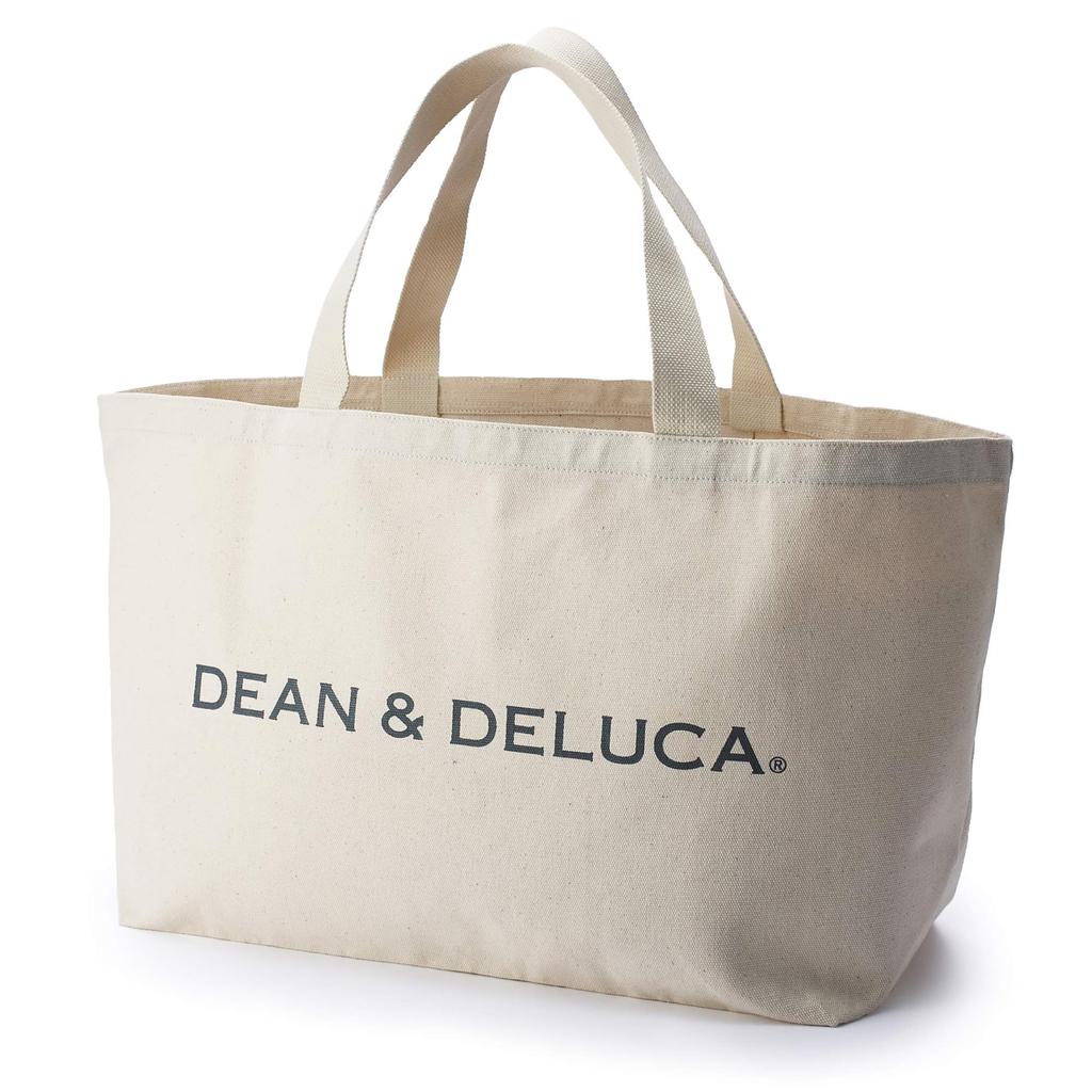 Dean & Deluca Big Tote Bag, Natural, with Inner Pocket, Large Capacity, 35 x 64.5 x 20cm, Handle Length 56cm