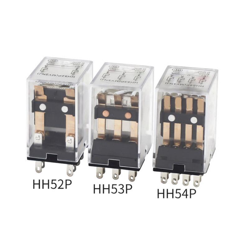 HH52P HH53P HH54P Miniature Coil General Electromagnetic Intermediate Relay Switch LED DC 6V 12V 24V AC 220V MY2NJ/MY3NJ/MY4NJ Relays 5