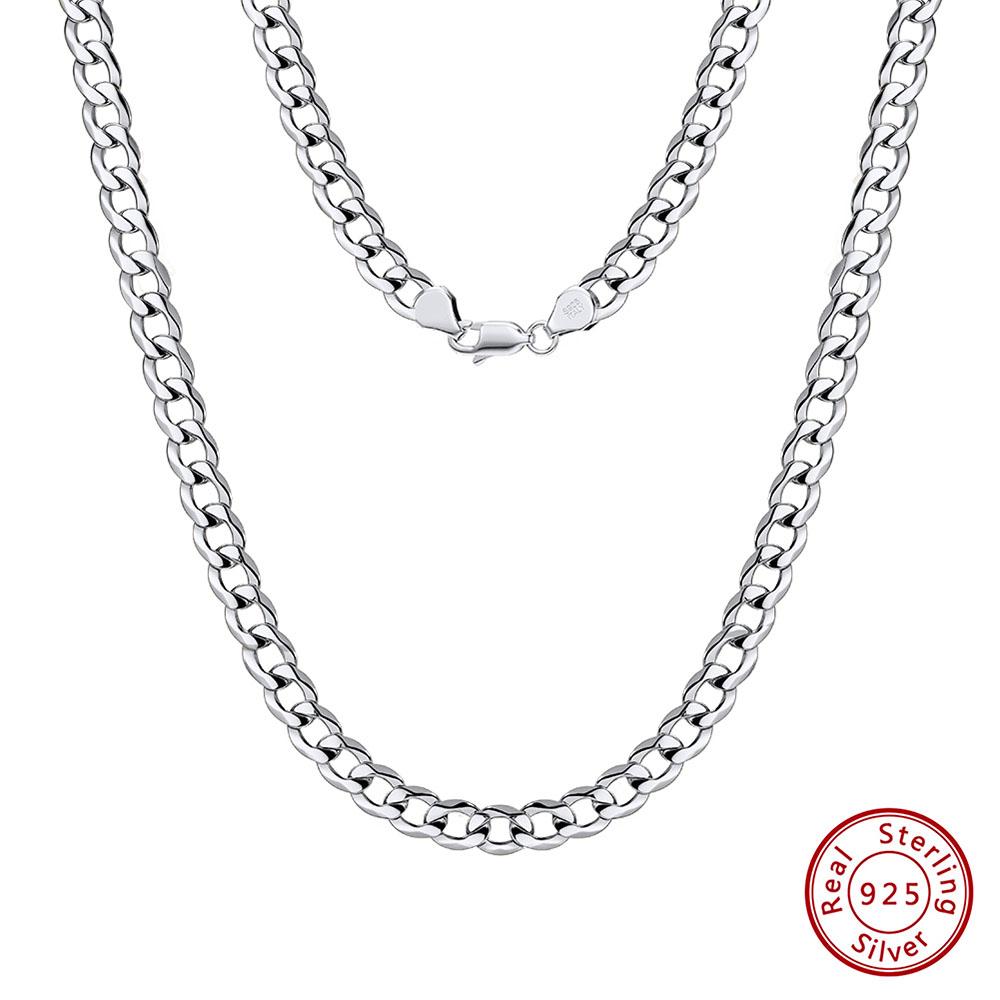 EFFIE QUEEN 2MM 6MM Trendy Cuban Chain Bracelets Simple 925 Sterling Silver Curb Cuban Link Chain Bracelet Bangle Gift SB123