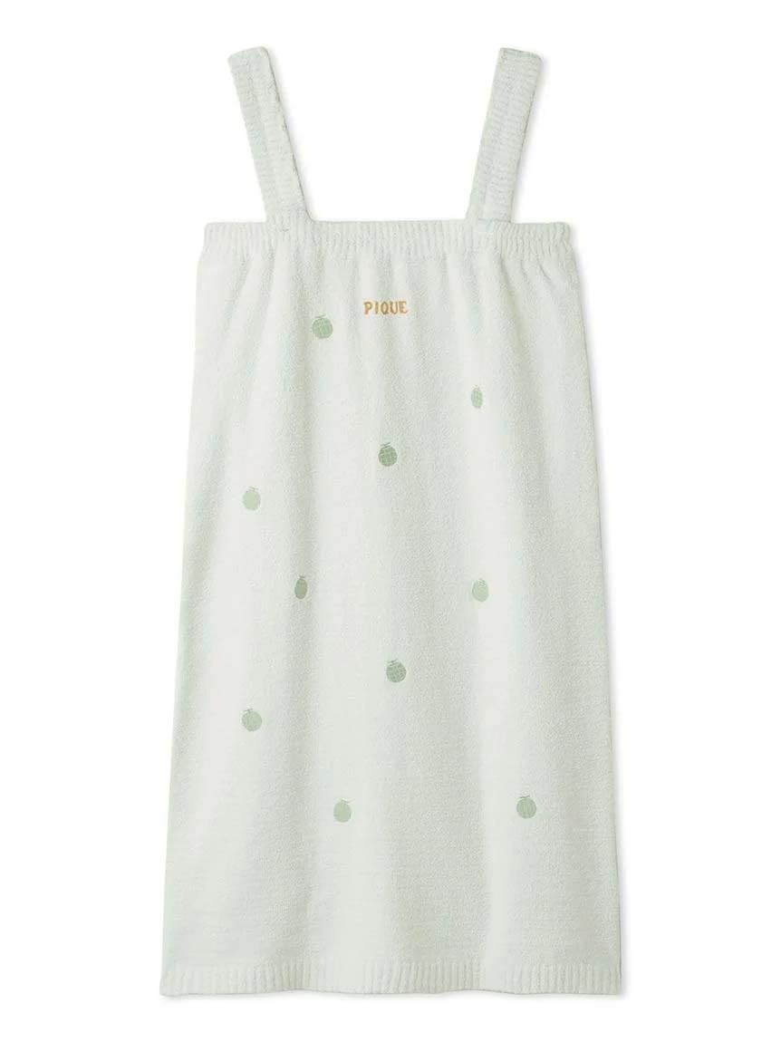 

gelato pique Fruit Embroidery One-Piece Dress Women s Green Free Size Casual Sleeveless Hooded Knee-Length Cute Daily Wear зелений