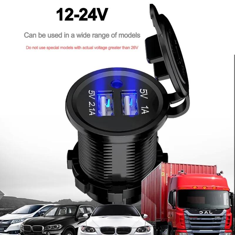 Car USB Charger Socket Motorbike Cigarette Lighter 5V 3.1A Outlet Waterproof Power Adapter for 12-24V Car RV Boat Truck