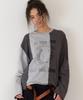 THEVINYLHOUSE Block Unbalance Ls Tee(W) Gray