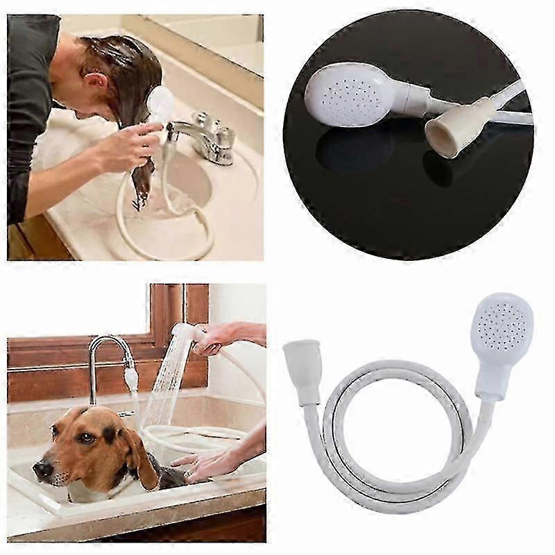 Shower Spray Hose, Pets Shower Head Spray Drains Strainer Pet Bath Tub Sink Faucet Attachment Hose Sink Washing Hairdresser Pet Push Saving Show