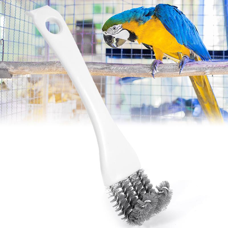 3pcs Bird Cage Cleaning Brush with Long Handle Gap Shovel Brush Hamster Rabbit Cage Gap Cleaning Brush Parrot Supplies