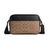 Geantă de umăr/crossbody medie pentru bărbați Graham 23 Logo Curea reglabilă Piele ecologică și piele de vițel Culoare Tan și Negru