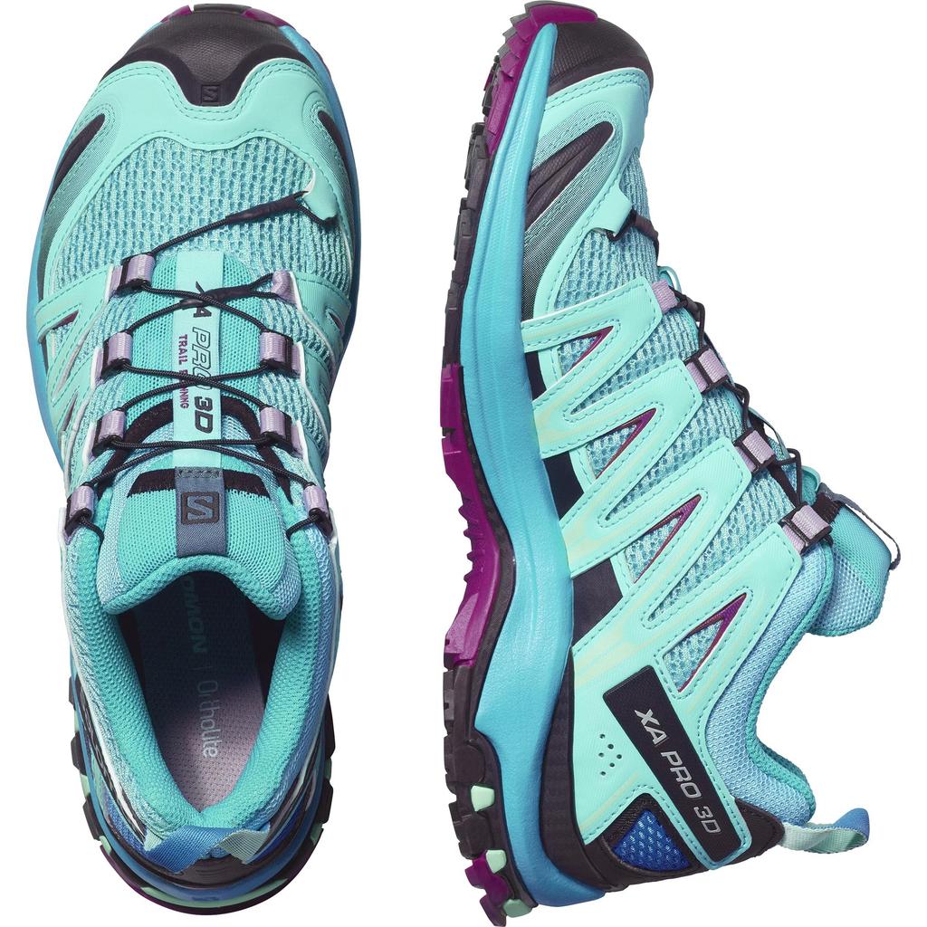 [Salomon] Trail Running Shoes XA PRO 3D WOMEN, Blue Curacao/Bluebird/Dark Purple, Size 24.5 Cm