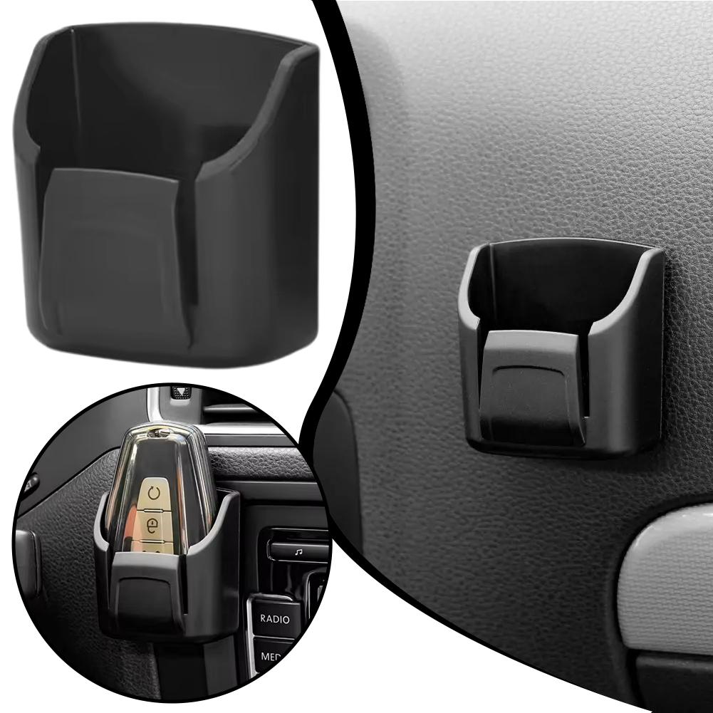 Car Key Holder Clip Car Interior Storage Box Dashboard Organizer Adhesive Mount For Card Key Rack Universal Fit