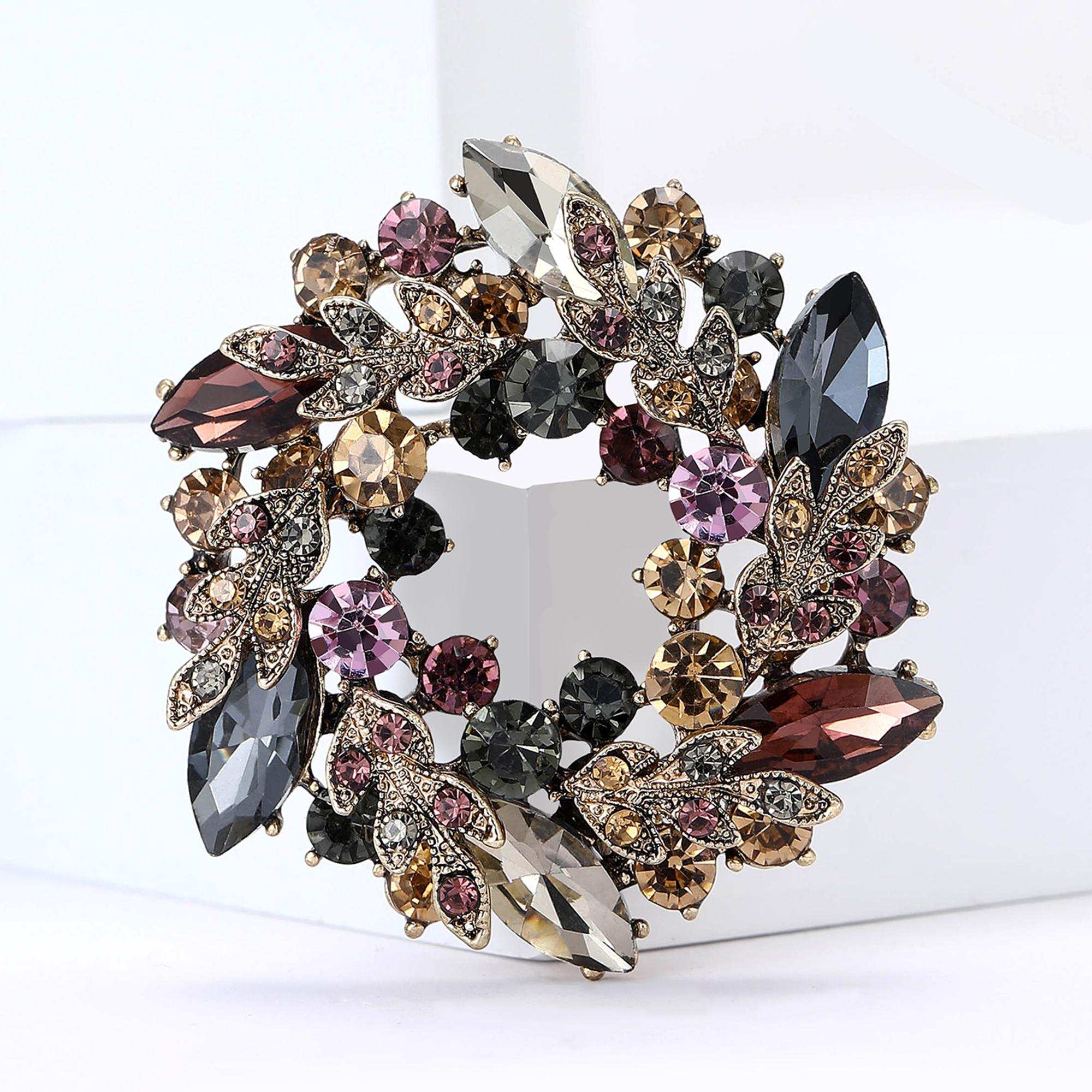 

Брошь-венок со стразами для женщин, унисекс, с драгоценными камнями, в виде колоса пшеницы, стеклянная, в виде растения, булавка для мероприятия, вечеринки, украшение для рюкзака, аксессуары для одежды