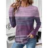 Spring Autumn Long Sleeve Striped Pattern Women T-Shirts Street 3D Printing Ladies Tee 3XL Plus Size Casual Tops