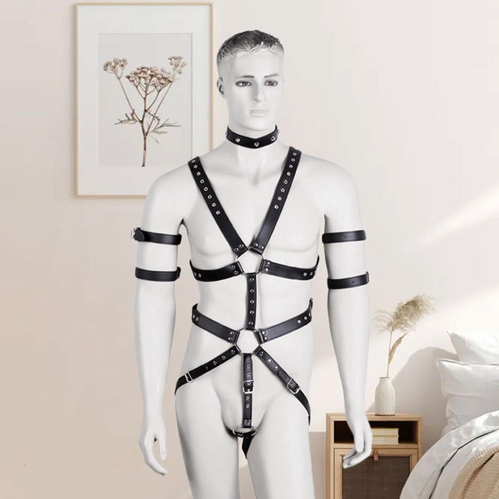 Gay Rave Harness Man Pu Leather  Bondage Strap Chest Restraint Kit Sex Lingerie Adjustable Cosplay Sex Toys Sex Toys For Men