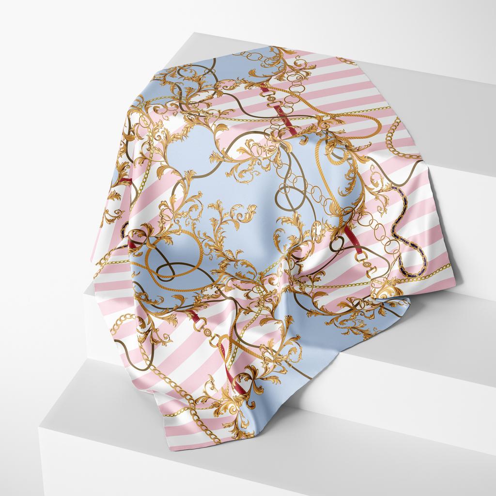 70cm*70cm Fashion  Design Print Silk Square Scarf Women Floral Foulard Horse Hairband Neckerchief Hijab Headband Bandana