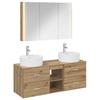 Bathroom Furniture Set 4 Pcs Artisan Oak Engineered Wood and Glass