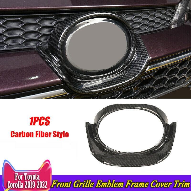 For Toyota Corolla 2019-2024 Carbon Fiber Front Grille Emblem Frame Cover Trim