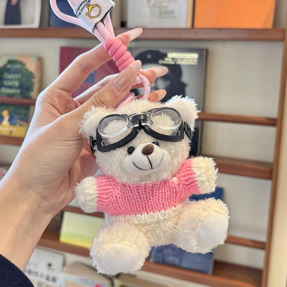 Cute Bear Doll Sweater Bear Keychain Bag Pendant Creative Plush Doll Couple Girlfriend Gift Pendant