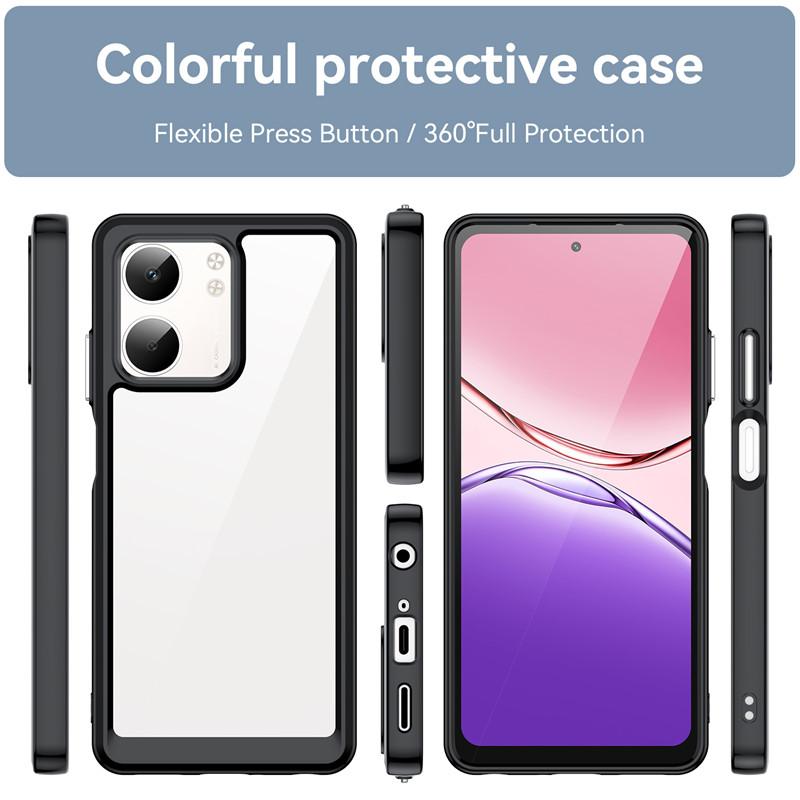 For OPPO A5x 5G Case OPPO A5x 4G Cover TPU Border Acrylic Backplane Bumper Protective Phone Cases For OPPO A5x Global Funda