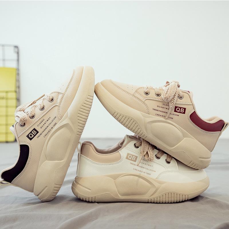Spring White Shoes Women's Shoes New Internet Celebrity Hot-soled Thick-soled Board Shoes Soft-soled Casual Mother's Shoes Spring and Summer