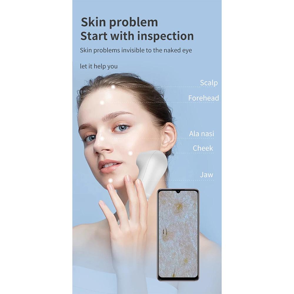 HD Visual Multifunctional Scalp Hair Follicle Detector Magnifier Dermatoscope Phone Tablet Connection Skin Analyzer