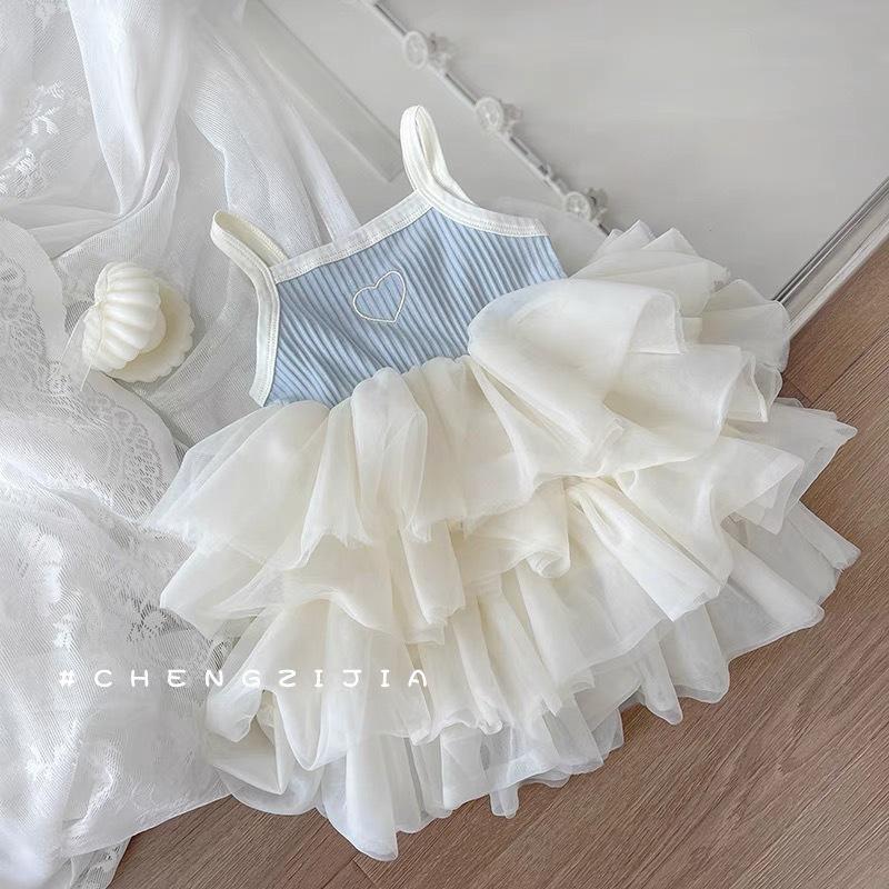 Summer Baby Girl Princess Dress Cute Tiered Cake Skirt Sleeveless Puffy Tutu Sundress For Toddler Kids Party Wear