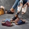 Breathable Open Toe Mid-Heeled Slippers with Comfortable Arch Support and Strap Back for Outdoor Use
