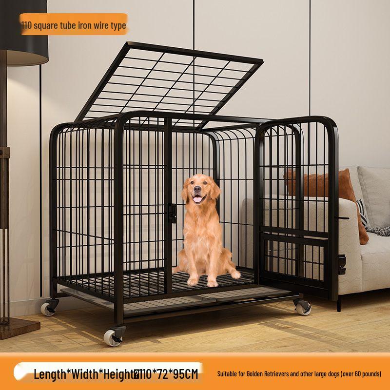 Small Dog Cage with Toilet for Corgi, Shiba Inu, Bichon Frise, French Bulldog, Teddy