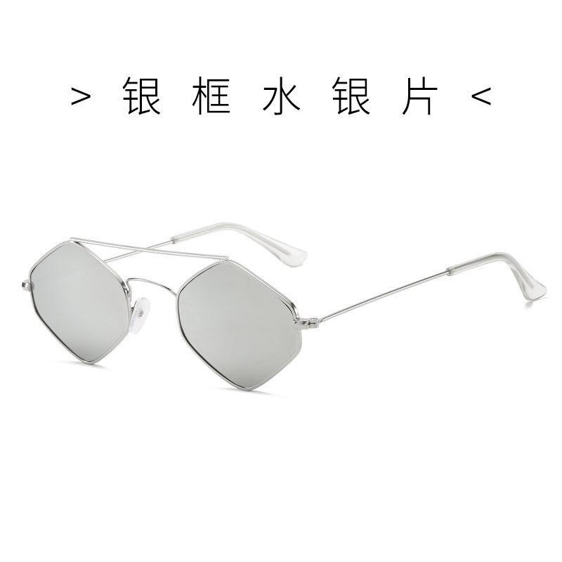 

Модные солнцезащитные очки в маленькой оправе, двухлучевые металлические морские очки, персонализированные многоугольные солнцезащитные очки
