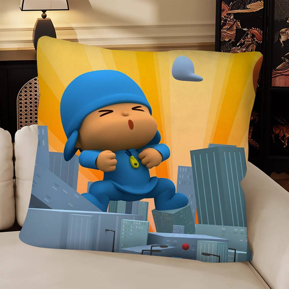 Cartoon PPocoyo Pillow Case Fashion Square Pillowcase Bedroom Sofa Room Ins Decoration Leisure