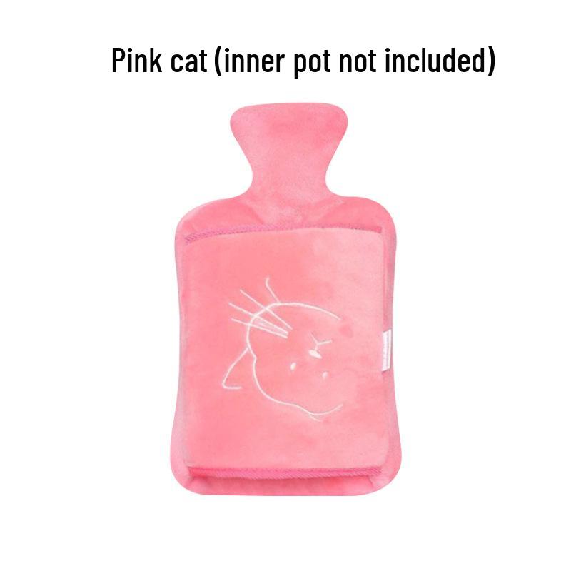 Thickened Velvet Hot Water Bottle with Hand Inserts for Warmth and Anti-Scald Heat Therapy.