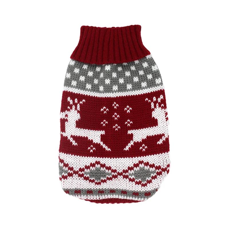 Cute Cartoon Reindeer Sweater for Pets Warm Costume Christmas Dog Sweater Puppy and Cat Jumper Knitwears Winter Dog Clothes