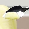 New 1pc Stainless Steel Fruit Spoons Long Handle Saw-tooth Scrape Spoon Fruit Vegetable Tools for Baby K