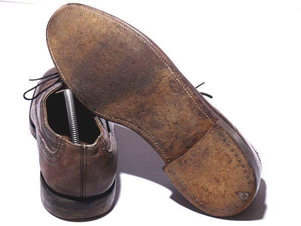 60s-70s Rare Vintage/TOWNCRAFT/Outer V-Cleat Long Wingtip Shoes/11D/B 28.0-28.5/Brown/American Brogue(USED)