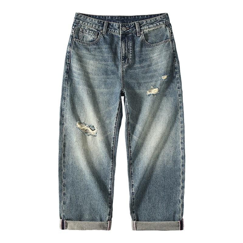 New Spring and Summer Men's Loose Wide-leg American High Street Jeans Long Trousers Men