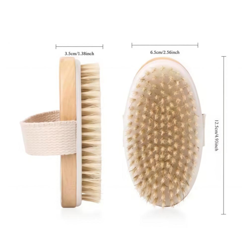 SPA Wooden Body Brush Natural Boar Bristle Organic Dry Skin Body Brush Bamboo Wet Back Shower Brushes Exfoliating Bathing Brush