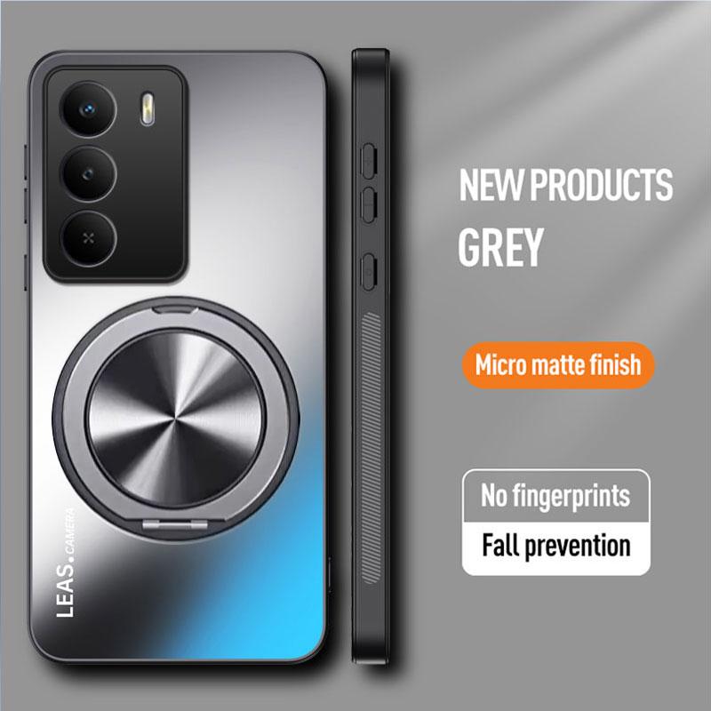 

Магнитный чехол для Realme C75 C73 C71 C63 GT 7T 7Pro Neo7 SE Матовый противоударный чехол с вращающимся на 360° держателем-кольцом Fundas Realme C75 серый