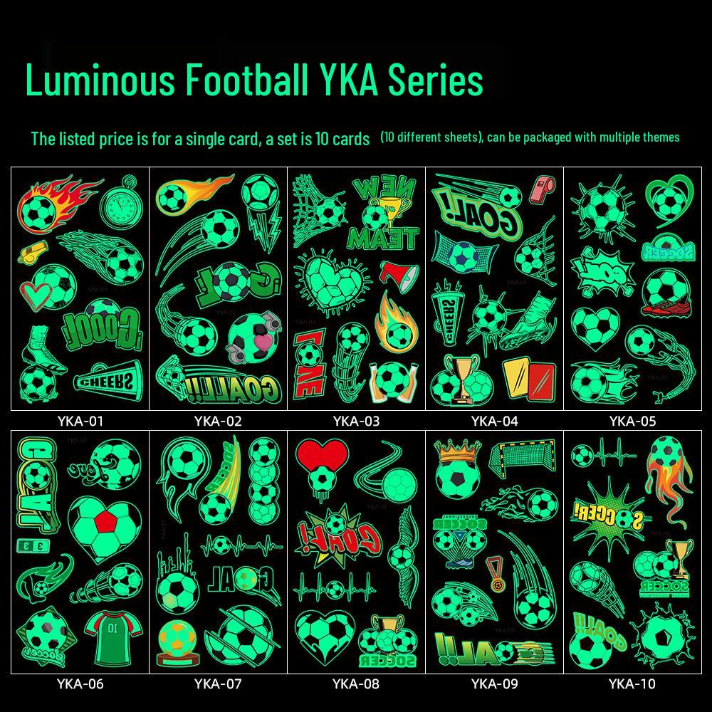 Children s Safe Non-Toxic Waterproof 2026 World Cup Luminous Football Fan Face Tattoos 6.8x12cm (Set of 10)