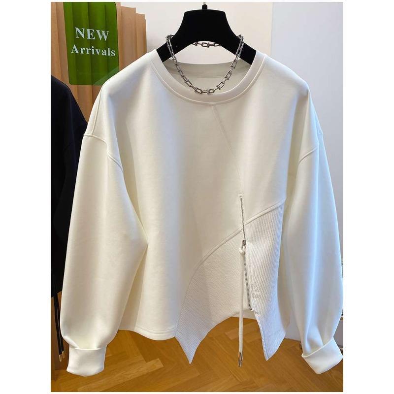 Women S Plus Size Loose Fit Irregular Design Sweatshirt