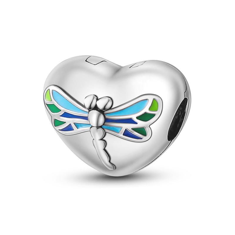 Butterfly Charms Fit Bracelets Chameleon Firefly 925 Silver Dragonfly Ladybug Bee Beads DIY Jewelry Making