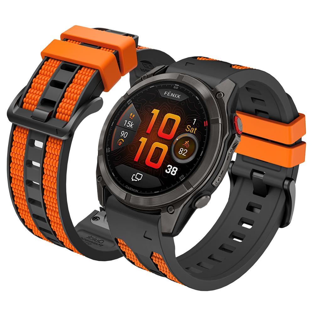 QuickFit 22mm 26mm Two-tone Sports Silicone Watch Band For Garmin Fenix 8 Pro 51mm 47mm E 7 7X 6 6X/Epix Gen 2 Strap Bracelet