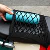 1pc Universal Fit Motorcycle & Scooter Elastic Cargo Net with Helmet Holder, Polyester Mesh Luggage Storage Bag for Bike Tailbox