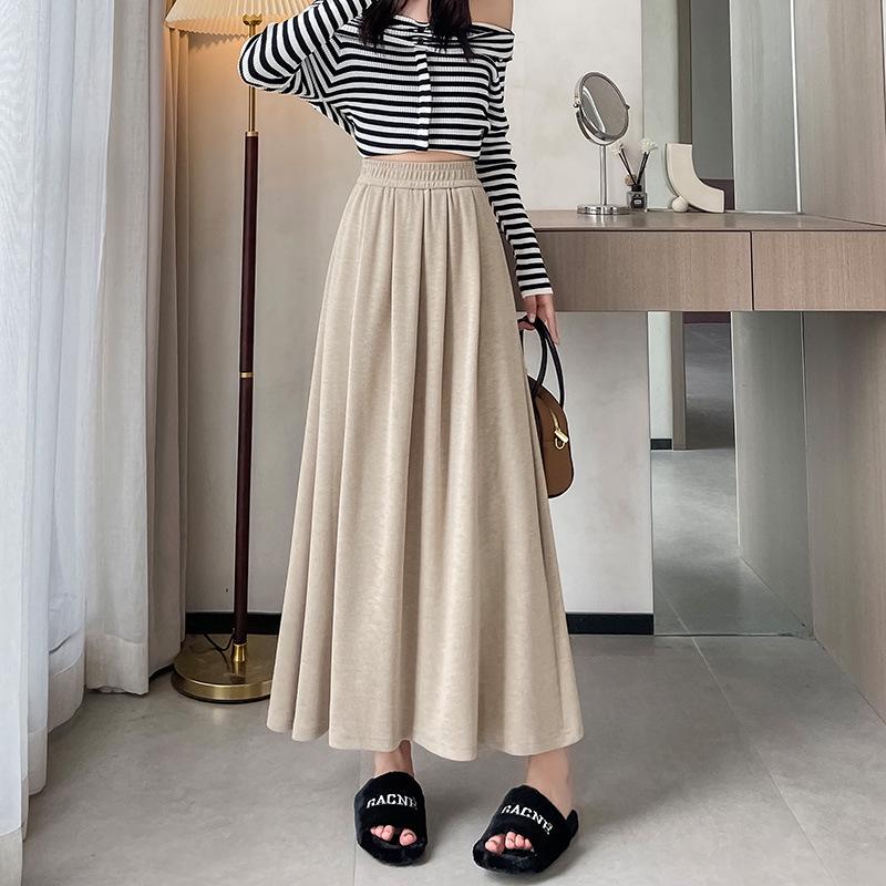 

Spring 2026 Women s Tall Drapey Glutinous Rice A-Line Skirt: Mid-Length Umbrella Style M